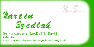 martin szedlak business card